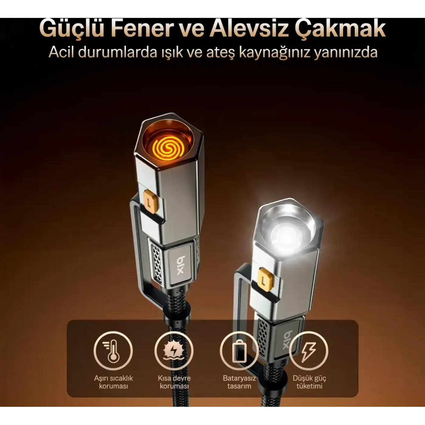 T2IN1C 240W LED Fener ve Alevsiz Çakmak Kablosu — görsel 5