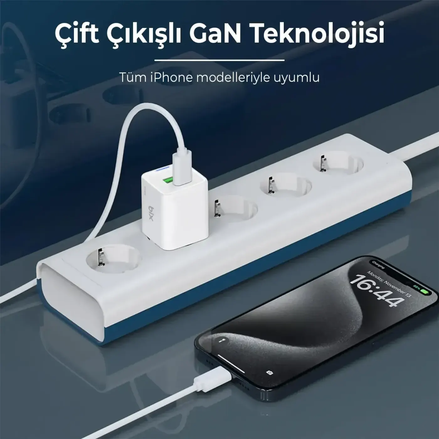 T2P35G GaN PD 35W Type-C ve USB-A QC 18W Çift Portlu — görsel 3