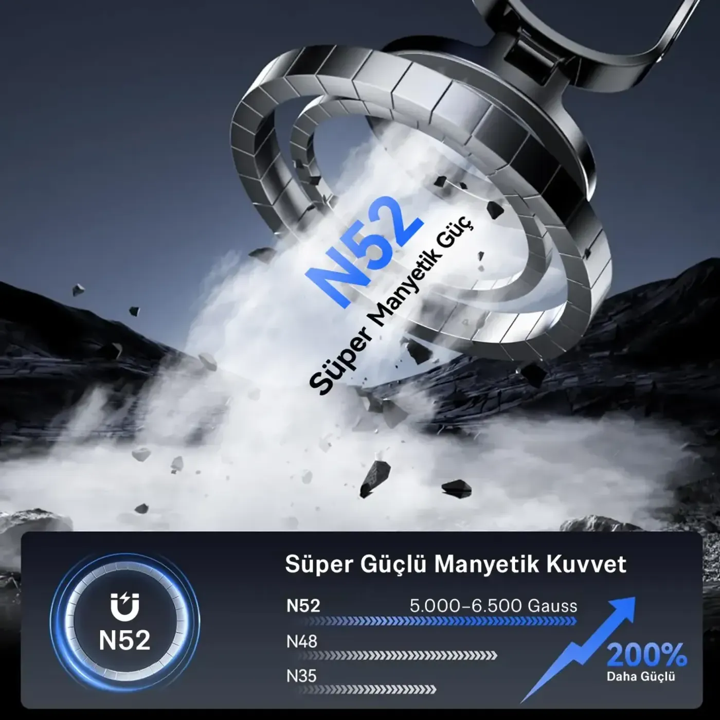 TCH02 Güçlü Vakum Özellikli 360° Araç Telefon Tutucu — görsel 4