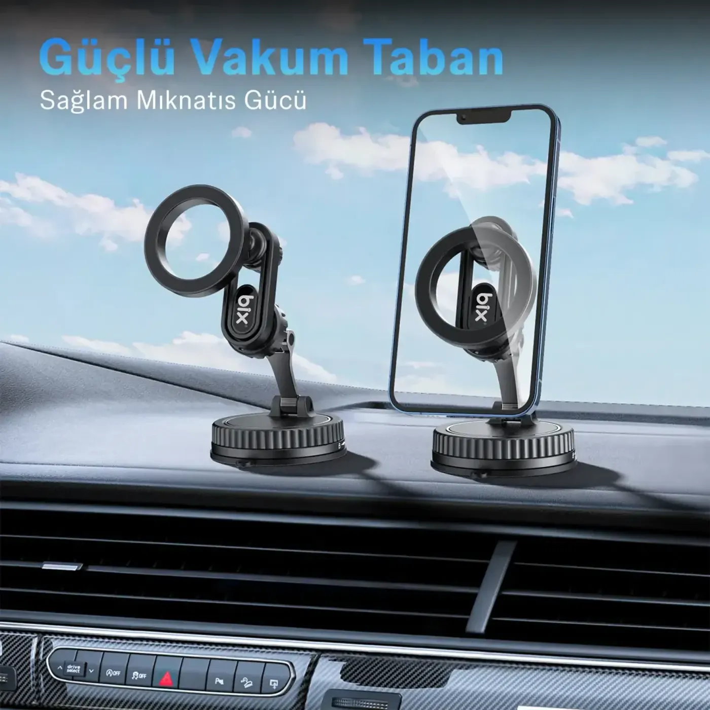 TCH04 Güçlü Vakum Özellikli 360° Araç Telefon Tutucu — görsel 2