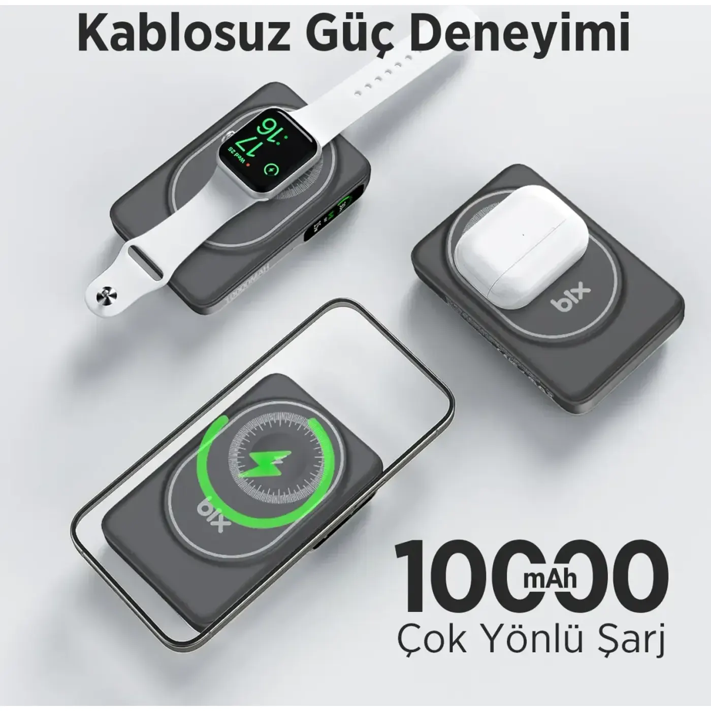 TPB16 6’sı 1 Arada 10000mAh Manyetik OLED Kablolu — görsel 4