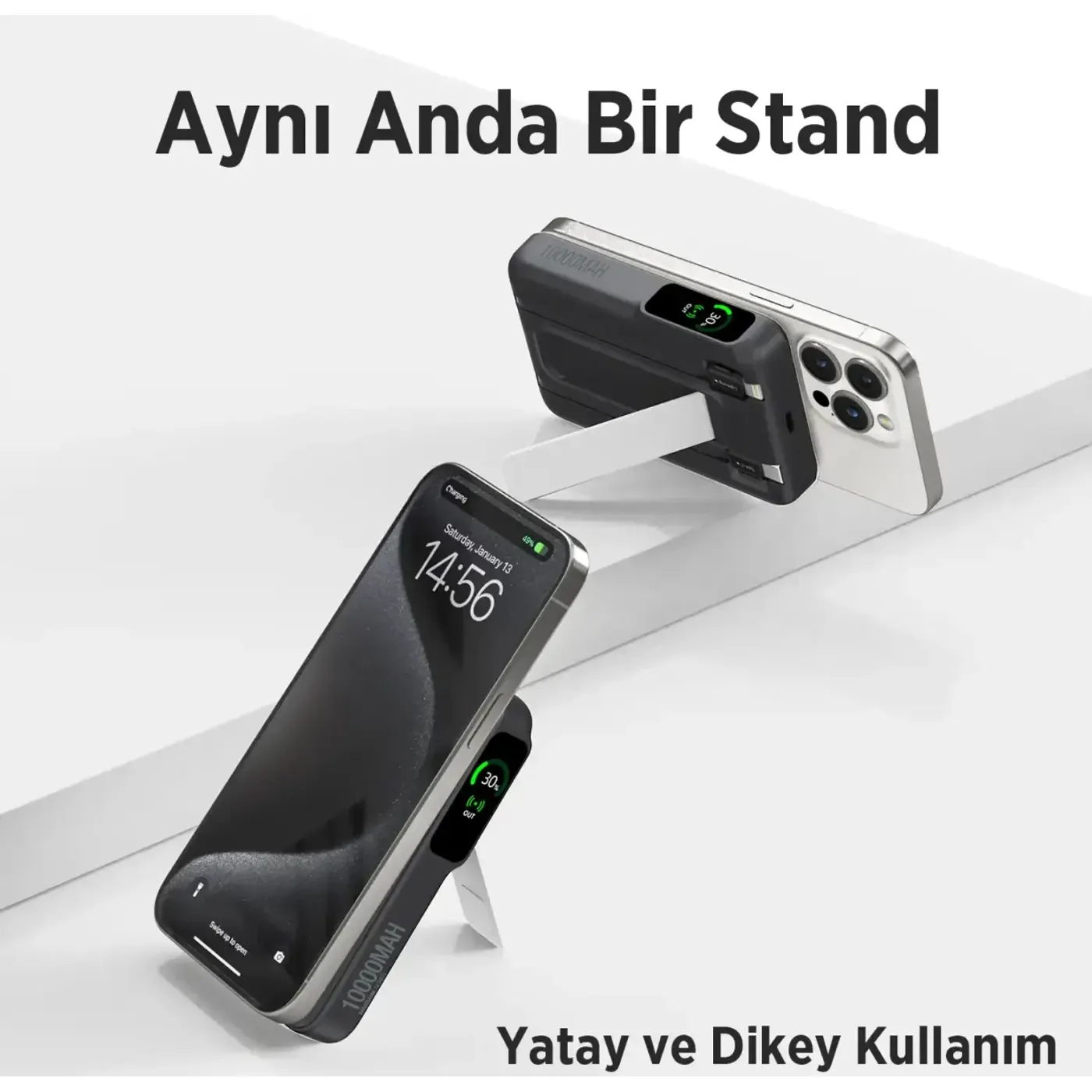 TPB16 6’sı 1 Arada 10000mAh Manyetik OLED Kablolu — görsel 5