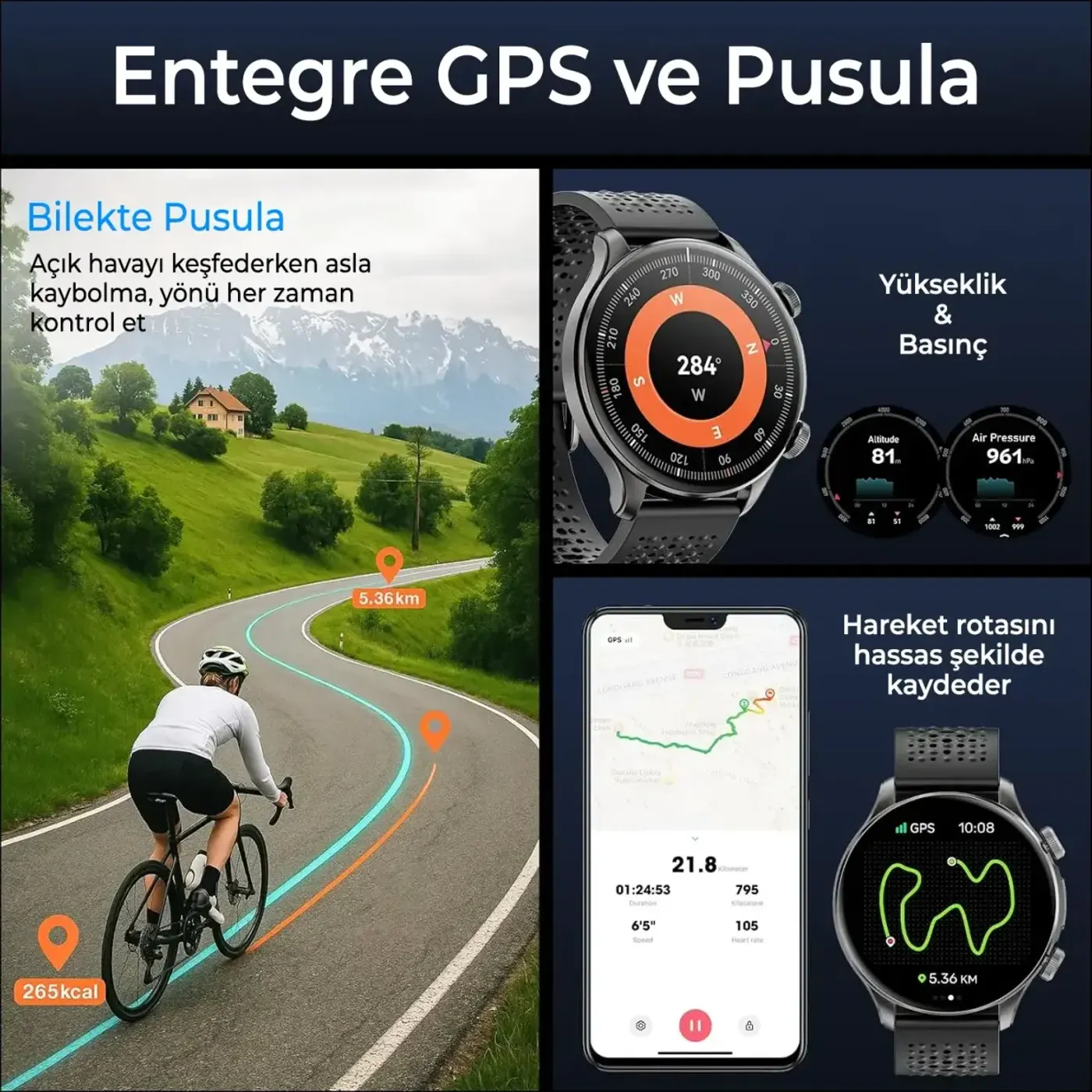 TSW6 48mm Super Retina 1.6” AMOLED GPS Akıllı Saat — görsel 4
