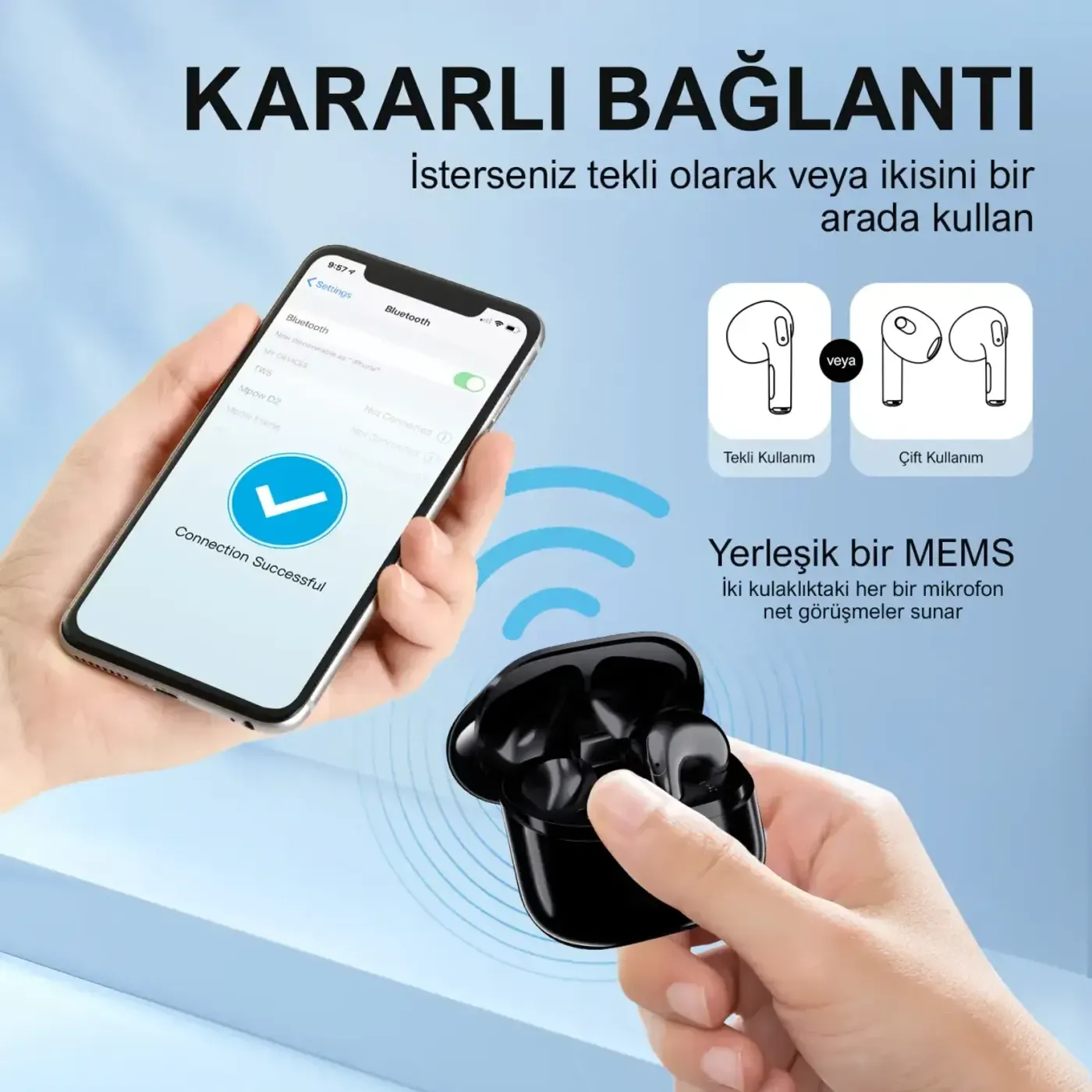 TW5 Soundcraft Bluetooth 5.3 Çift Kulak içi Kulaklık — görsel 3