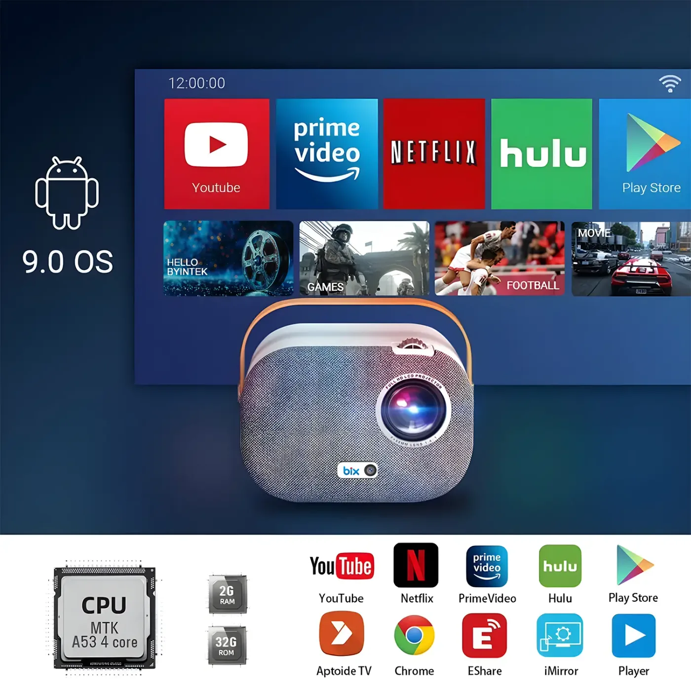 Vega II Android Projeksiyon Cihazı Full HD Akıllı — görsel 3
