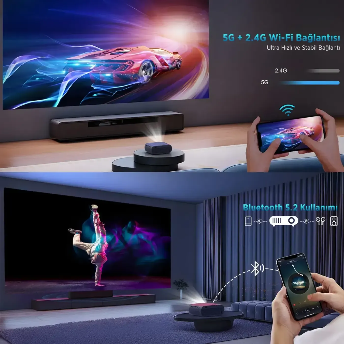 Vega III Android Projeksiyon Cihazı Full HD Akıllı — görsel 6