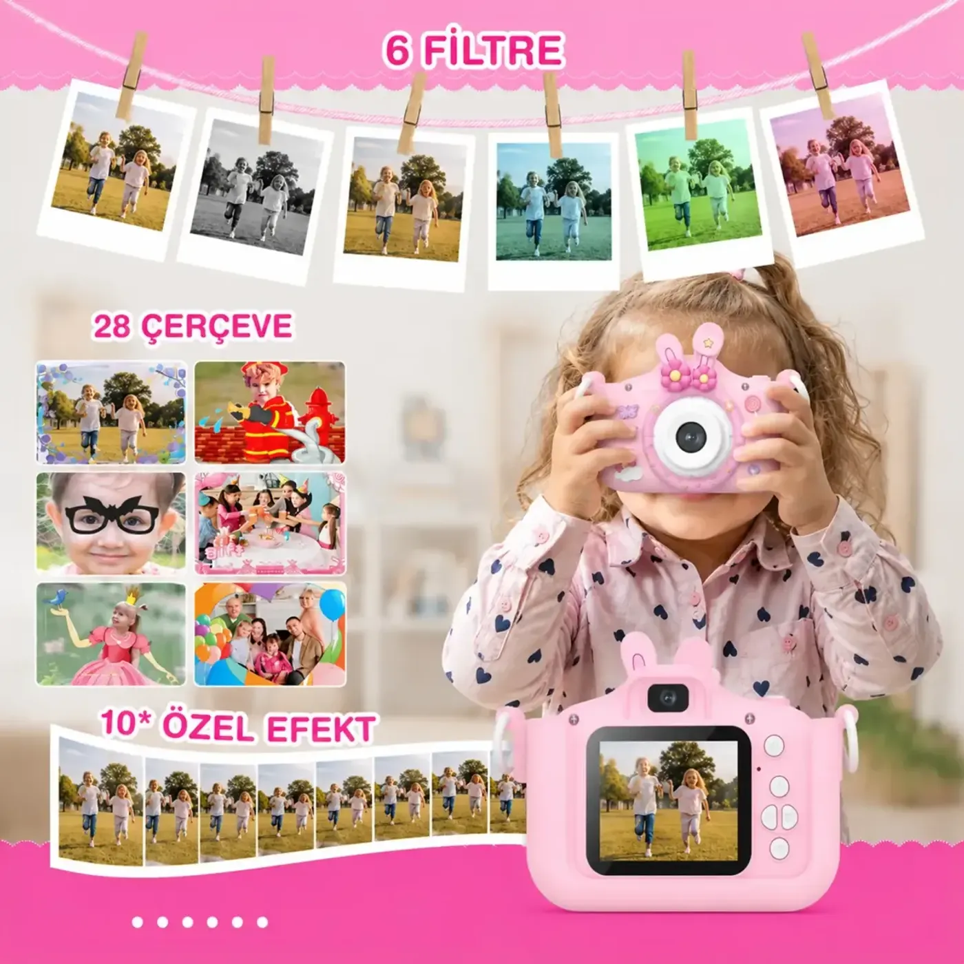 Bix Kids X2HD Çocuk Dijital Fotoğraf Makinesi 1080P HD — görsel 3