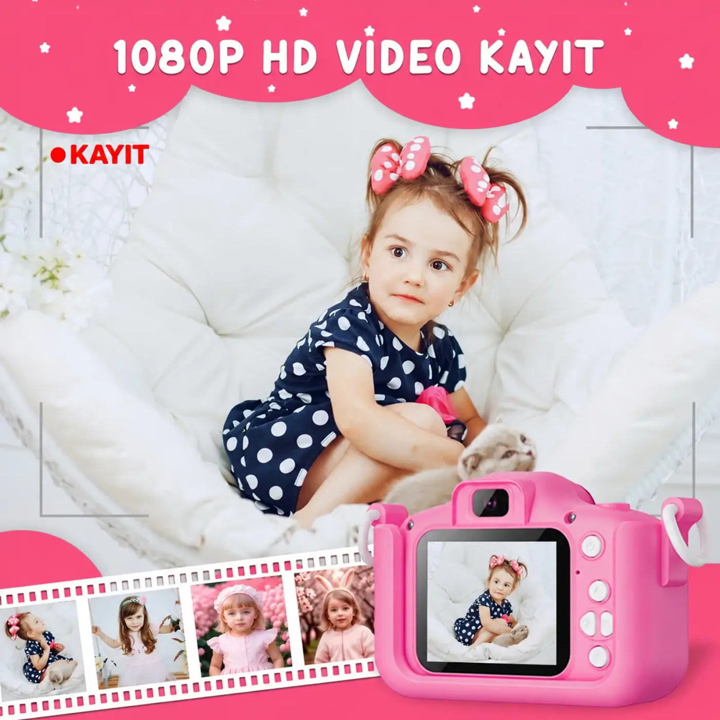 Bix Kids X2HD Çocuk Dijital Fotoğraf Makinesi 1080P HD — görsel 4